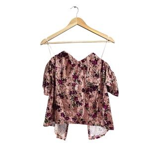 Miami Pink Floral Velvet Blouse